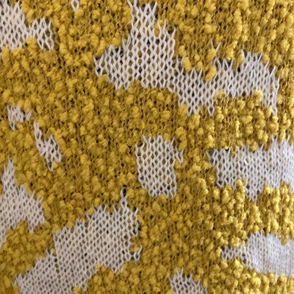 Vibrant Yellow and White Knit Sweater - Picture 9 of 12